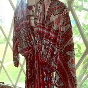 Boho peasant paisley tunic blouse